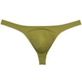 thumbnail image 1 of Botmois Mens Solid Nylon Enhance Pouch Jokstrap Bikin Thongs Underwear T-back Low-Waist Tangas Male Lingerie Swimwear G-String Dark Green Yellow Green M, 1 of 4