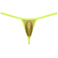 thumbnail image 1 of Botmois Sexy Men Underwear Sports Shiny Thong Spandex Balls Hole Thong Bulge Pouch G-string Balls Out Tangas Dark Yellow M, 1 of 2