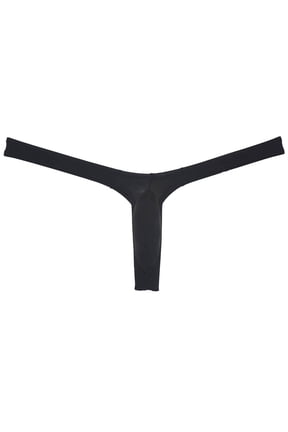 Sexy Men's Ice Silk Bikini Thong Underwear Jockstrap G-string Micro Posing Hipster Lingerie Black XL