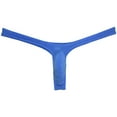 thumbnail image 1 of Botmois Sexy Men's Ice Silk Bikini Thong Underwear Jockstrap G-string Micro Posing Hipster Lingerie Blue M, 1 of 3