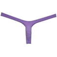 thumbnail image 1 of Botmois Sexy Men's Ice Silk Bikini Thong Underwear Jockstrap G-string Micro Posing Hipster Lingerie Purple M, 1 of 3