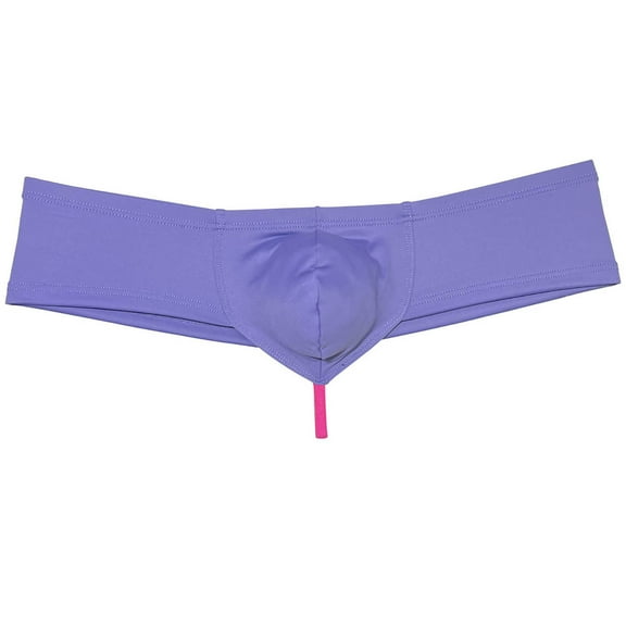 Botmois Solid Spandex Man Boxers Briefs Comfy Underwear Enhanced Support Brazilian Pouch Mini Bikini Cut-Skin Blue Gray XL