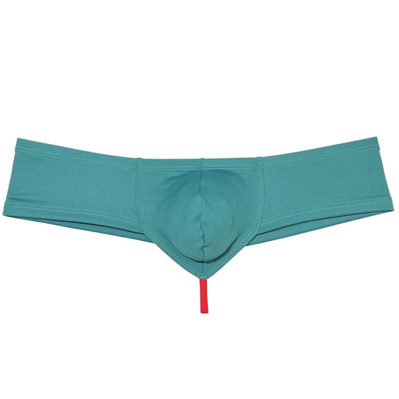 Botmois Solid Spandex Man Boxers Briefs Comfy Underwear Enhanced Support Brazilian Pouch Mini Bikini Cut-Skin Dark Green M