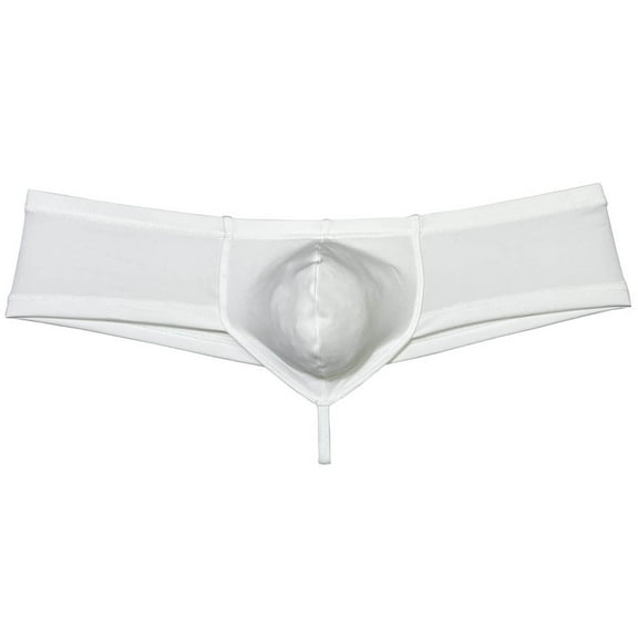 Botmois Solid Spandex Man Boxers Briefs Comfy Underwear Enhanced Support Brazilian Pouch Mini Bikini Cut-Skin White XL
