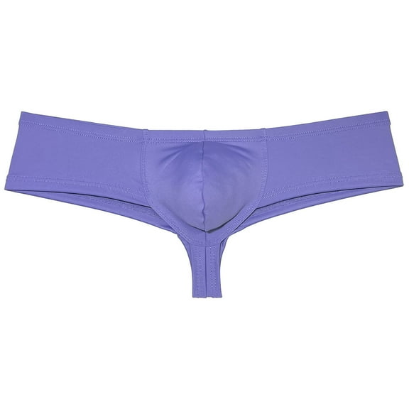 Botmois Solid Spandex Mens Cheeky Panties Hipster Half Hip Coverage Brazilian Bikini Boxers Briefs Underwear Hombre Blue Gray XL