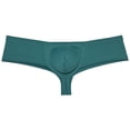 thumbnail image 1 of Botmois Solid Spandex Mens Cheeky Panties Hipster Half Hip Coverage Brazilian Bikini Boxers Briefs Underwear Hombre Dark Green M, 1 of 3