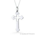 thumbnail image 1 of Botonee & Greek Cross Cutout Pendant w/ Chain Necklace in .925 Sterling Silver, 1 of 1