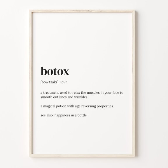 Botox Definition Funny Aging Quote Graphic Poster Unframed Paper Print