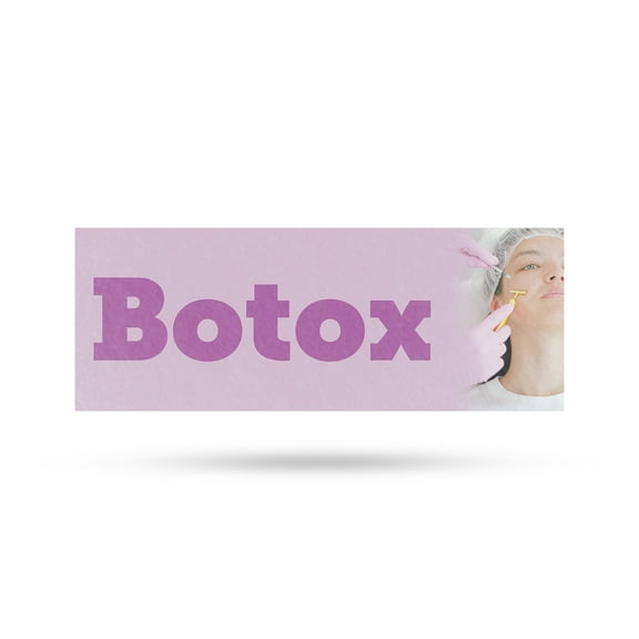 Botox Vinyl Decal 12 Inch x 5 Inch Weatherproof Heavy-Duty Adhesive Backing | Cosmetic Treatments, Skincare Services, Professional Clinics | Made in USA