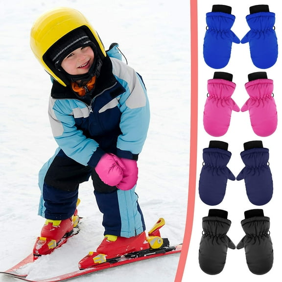 Botrong 1 Pairs Toddler Kids Baby Boys Girls Ski Gloves Waterproof Warm Snow Mittens Gifts for Family