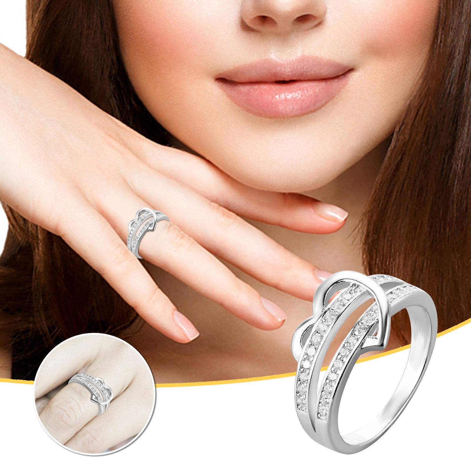 Ladies Platinum Stackable Crown Ring Rings on Sale