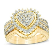 HAOZZAW Botrong Rings for Women Ladies Fashion Wedding Gold Diamond Ring Two Piece Set Ring on Clearance