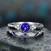Botrong Rings for Women Womens Fashion Ring Couple Jewelry 2 Piece Set Size 5-10
