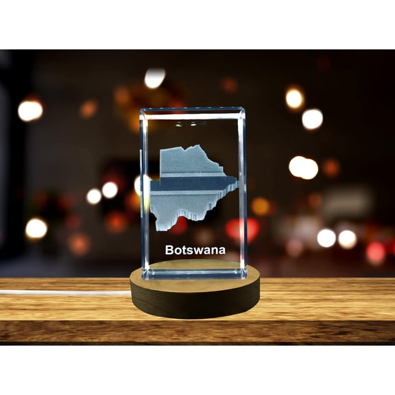 Botswana 3D Engraved Crystal 3D Engraved Crystal Keepsake/Gift/Decor/Collectible/Souvenir