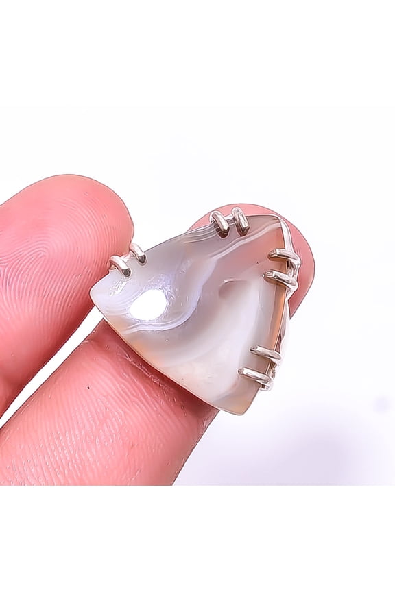 Botswana Agate -Botswana Solitaire Gemstone Handmade 925 Sterling Silver Ring s.7, Botswana Agate Ring R_8024_295_137