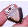 thumbnail image 1 of Botswana Agate & Garnet - Mozambique 925 Silver Plated Pendant 1.17" P7669-38, Valentine's Day Gift, Birthday Gift, Beautiful Jewelry For Woman, 1 of 2