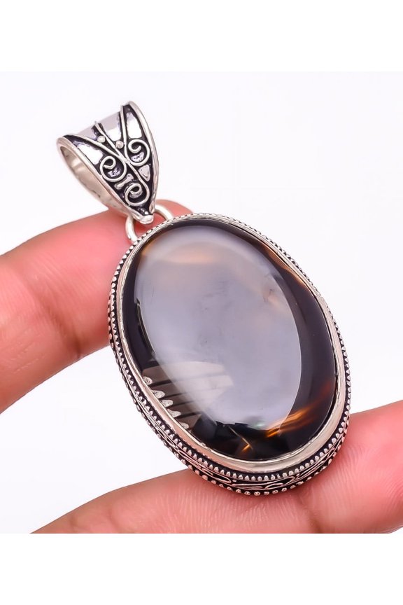 Botswana Lace Agate 925 Sterling Silver Jewelry Pendant 2.0" S202, Agate Pendant, Christmas Gift, New Year Sale, Gemstone Silver Jewelry