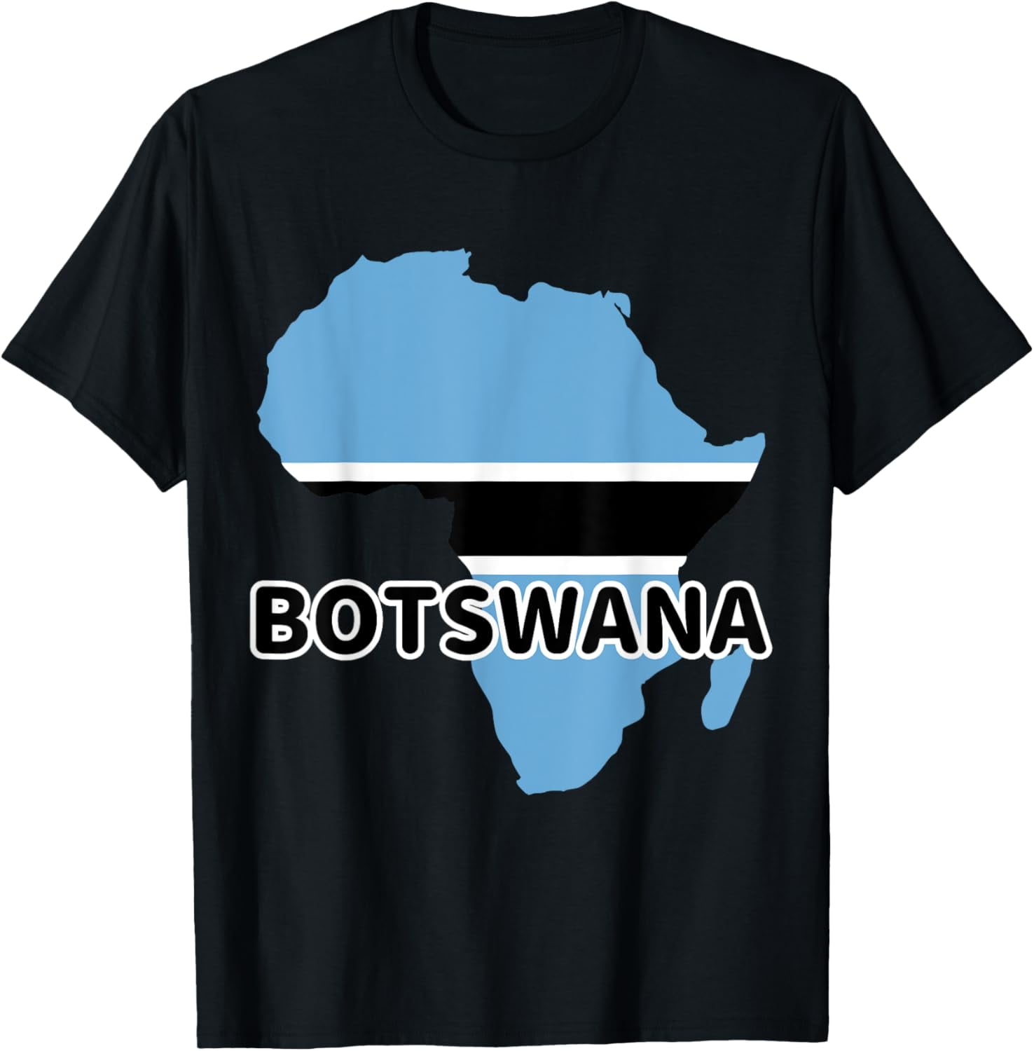 Botswana Pride Flag Map Africa Print TShirtXL