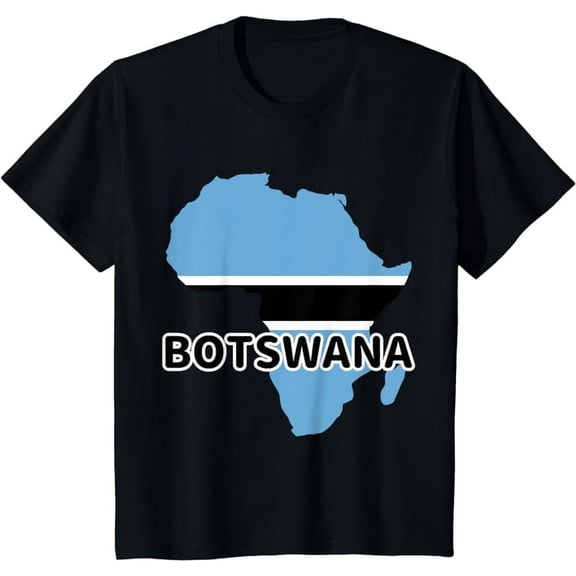 Botswana Pride Flag Map Africa Print T-Shirt
