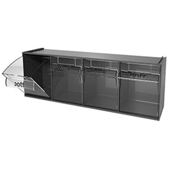 Bott B2253017 Tilt Bins 23.63 x 7 x 8.03 in. 4 Bins with Perfo Panel Fixing Bracket, Grey