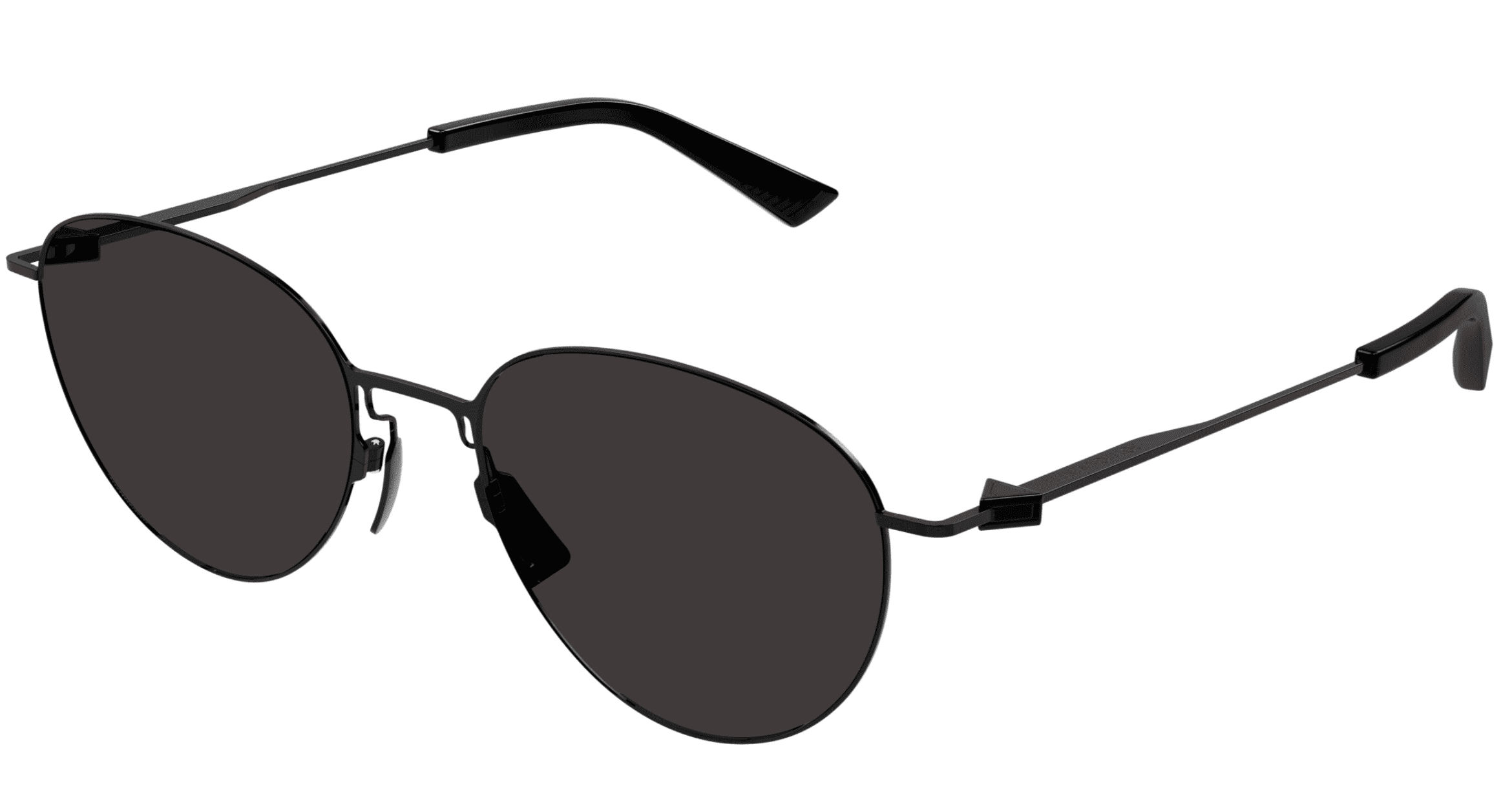 Bottega Veneta BV1268S-001 Black Metal Aviator Sunglasses – for mens