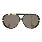Bottega Veneta BV1273S 005 63mm Geometric Sunglasses Womens Havana/Gold