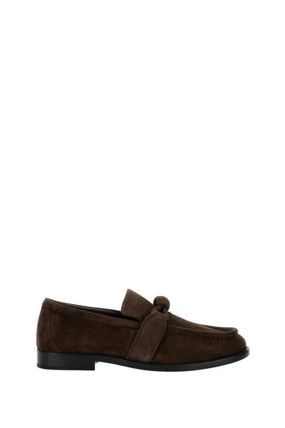 Brown Suede Moccasins With Knot Detail Brown (Women's)