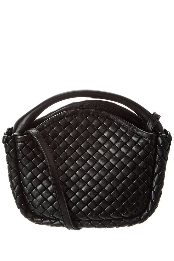 Small Cobble Leather Top Handle, Black