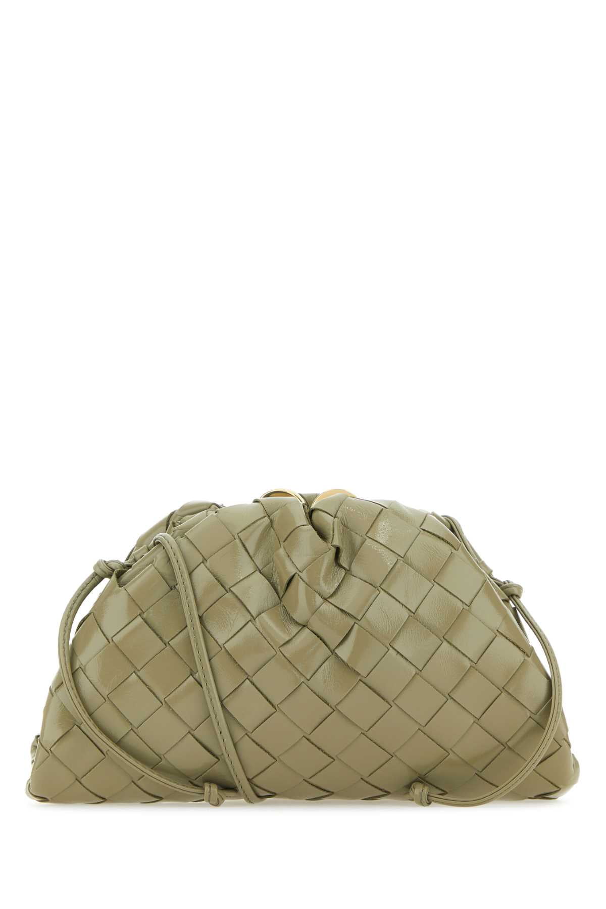 Pouch Mini Leather Clutch in Green - Bottega Veneta