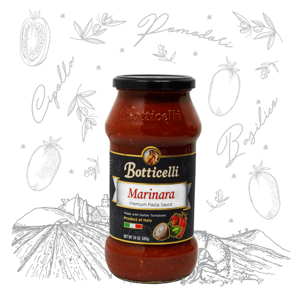 Botticelli Foods Premium Italian Marinara Pasta Sauce, 24 oz [Pack of 6]