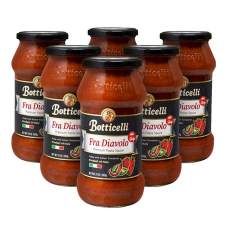 Botticelli Premium Fra Diavolo Pasta Sauce - Italian Tomato Sauce With Special Spices & Chili Peppers For Pasta, Shrimp, Lobster, & Seafood, 6 Count
