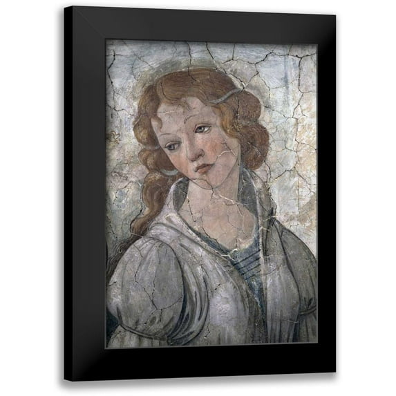 Botticelli, Sandro 14x18 Black Modern Framed Museum Art Print Titled - A Young Woman Receives Gifts From Venus and The Three Graces - Detail