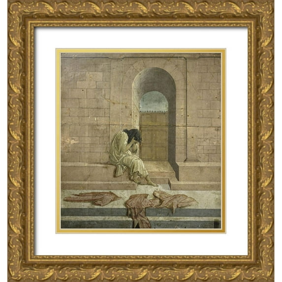Botticelli, Sandro 15x16 Gold Ornate Wood Framed with Double Matting Museum Art Print Titled - The Melanc