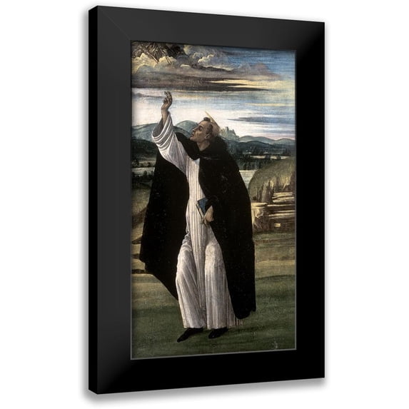 Botticelli, Sandro 9x14 Black Modern Framed Museum Art Print Titled - Saint Dominic