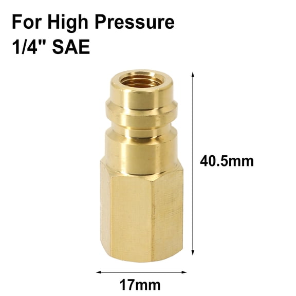 Bottle Adapter 1/4" SAE Internal Thread for AC Charging Hose High-Pressure Port Brass Coupling Fitting for Refrigeration Tools Gold