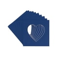 thumbnail image 1 of Bottle Blue Acid Free 7x7 Heart Picture Frame Mat with White Core Bevel Cut for 4x5 Pictures - Fits, 1 of 3