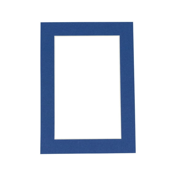Bottle Blue Acid Free 8.5x11 Picture Frame Mats with White Core Bevel Cut for 5.5x8.5 Pictures -