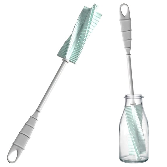 Bottle Brush - 360 Rotating Container Cleaning Brush - Long Handle Scrubber for Narrow Bottles Cups and Containers - 1 Pack - Blue