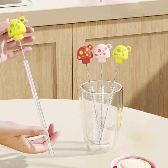 Bottle Brush Cleaner Flexible And Extended Double Purpose Cup Lid Brush Straw Brush