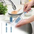 thumbnail image 1 of Bottle Brush Cleaner Set of 3, Long Handle Water Bottle & Straw Cleaner Brushes for Sports Bottles, Baby Bottles, Mugs, Straws, Blue, 1 of 6