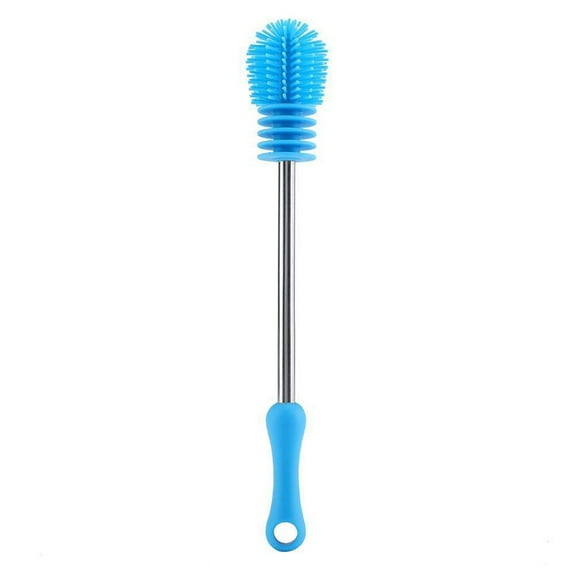 Bottle Brush Kitchen Cleaner 360° Rotary Handle | Silicone High-Density Bristles | 10.6 Inch Long | Deep Cup Scrubber for Bottles, Glasses, Dishes | Red, Green, Blue | Scratch-Free, Ergonomic Grip