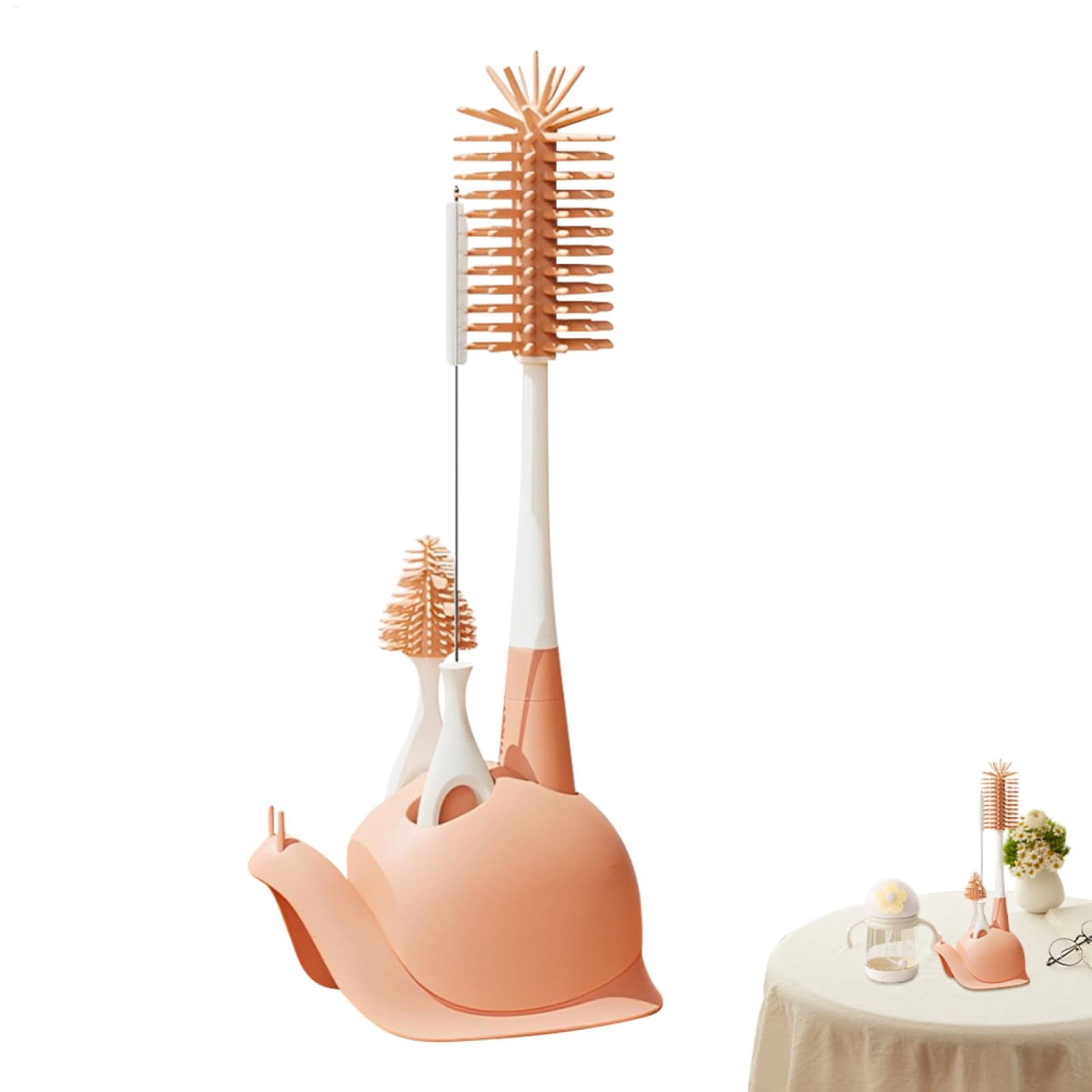 Bottle Brush Rotatable Silicone Cleaner with Stand, 12x7x28cm Flexible for Water Bottles Travel Tumblers