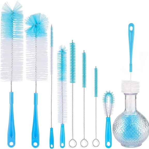 Bottle Brushes,Happon 8Pcs Multipurpose Bottle Cleaning Brushes,Water Bottle Cleaner Set for Baby Bottle Tube Pipe Flask Straws Brush