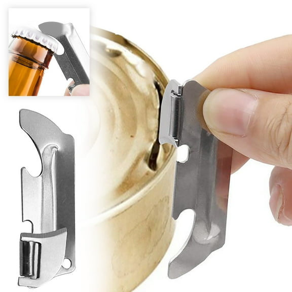 Bottle&Can Opener - Stainless Steel Multipurpose Folding Portable Can Opener Gadget for Everyday Kitchen Use, 2.24x0.67 inch, Multicolor