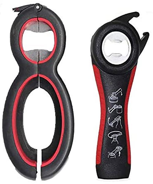 Bottle Can and Jar Grip Opener, 2 pack Jar Openers 5in1 and 6in1