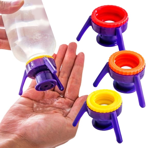 Bottle Cap Kit with 3 Sizes, Leak-Proof Upside Down Dispenser for Thick Liquids, Fits Most Plastic Bottles  Ideal for Syrup, Lotion, Shampoo