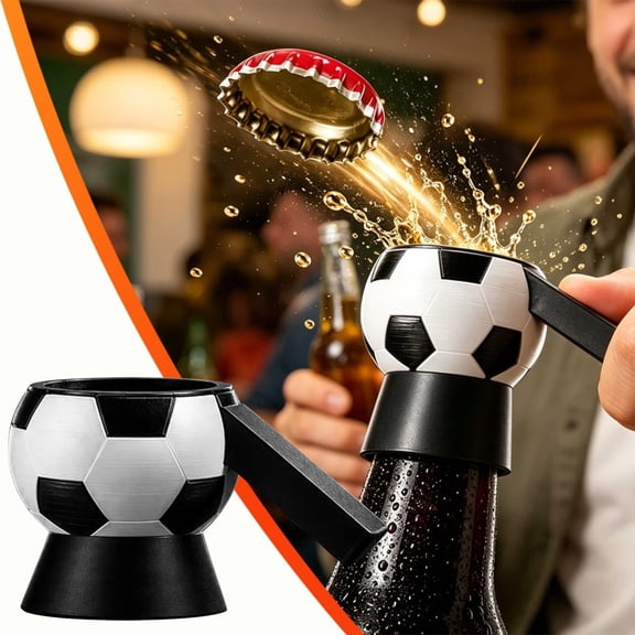 Bottle Cap Launcher, Bottle Opener, 3D Printed Soccer Cap Blaster for Beer, Soda, And Wine Bottles, Perfect for Parties, Gatherings & Gifts