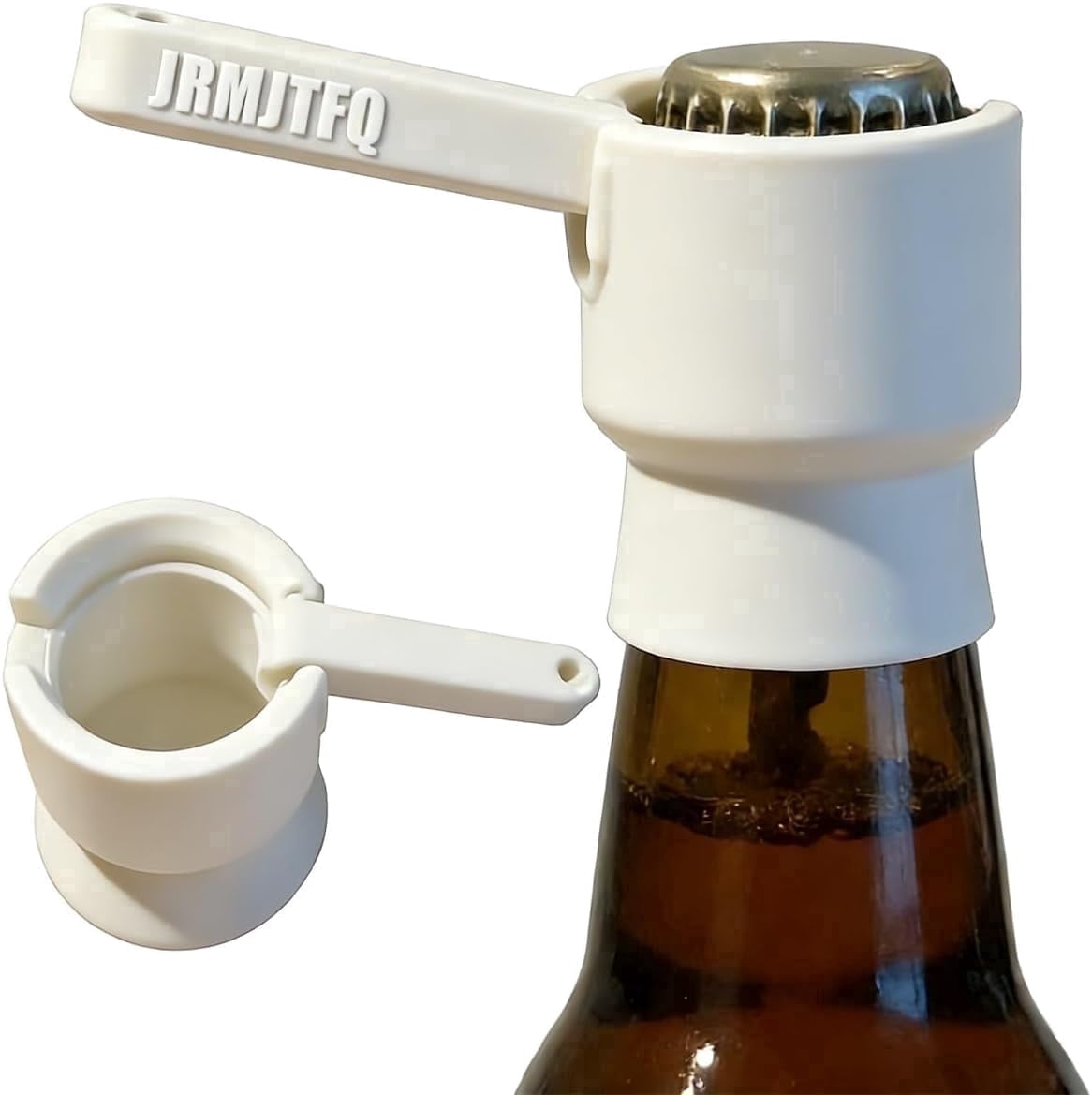 Bottle Cap Launcher with Opener - 3D Printed Push Down Bottle Opener That Shoots Caps, Funny Beer Opening Tool for Party, Home Bar, Picnic, Camping & Kitchen, Novelty Gift for Men