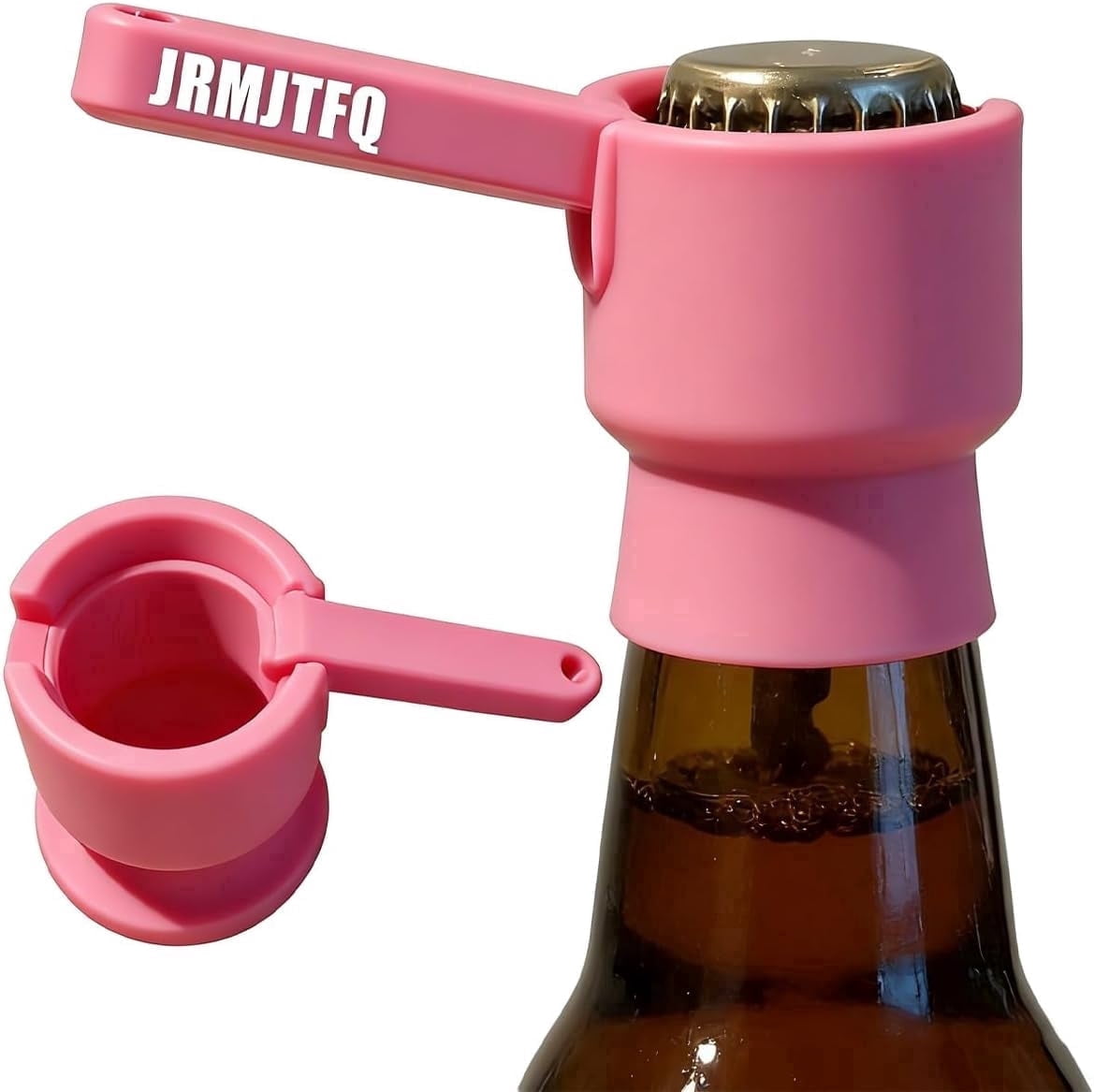 Bottle Cap Launcher with Opener - 3D Printed Push Down Bottle Opener That Shoots Caps, Funny Beer Opening Tool for Party, Home Bar, Picnic, Camping & Kitchen, Novelty Gift for Men