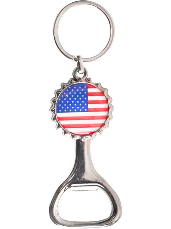 Bottle Cap US Flag Beer Bottle Opener Keychain (1)